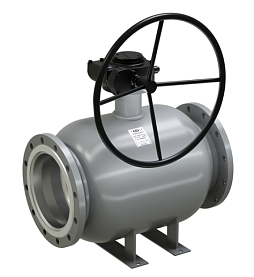 Кран шаровый LD КШЦФР, Ду125/100, Ру1,6 МПа, из стали 20, с редукто...